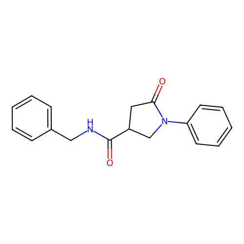 N-benzyl-5-oxo-1-phenylpyrrolidine-3-carboxamide structure