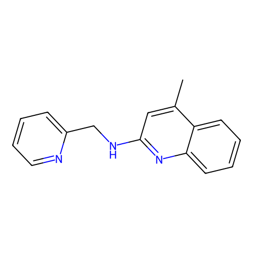 4-methyl-N-(pyridin-2-ylmethyl)quinolin-2-amine structure