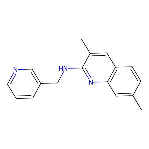 3,7-dimethyl-N-(pyridin-3-ylmethyl)quinolin-2-amine structure