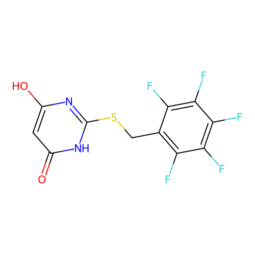 Pyrimidin-4-one, 1,4-dihydro-6-hydroxy-2-pentafluorobenzylthio- structure