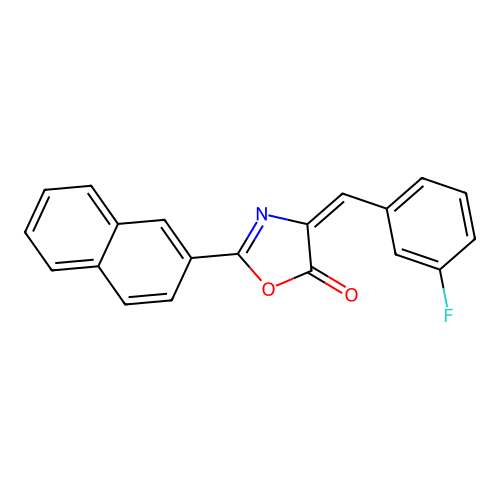 4-[(3-Fluorophenyl)methylidene]-2-naphthalen-2-yl-1,3-oxazol-5-one structure