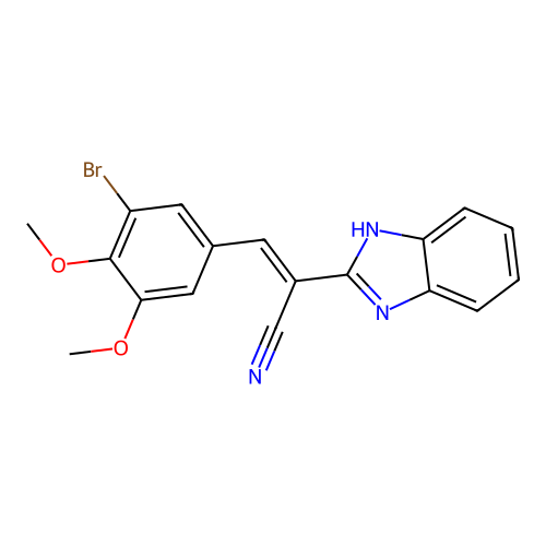 2-(1H-benzimidazol-2-yl)-3-(3-bromo-4,5-dimethoxyphenyl)acrylonitrile structure