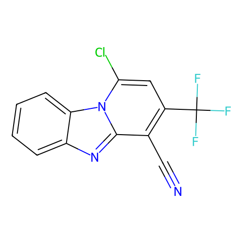 1-Chloro-3-(trifluoromethyl)pyrido[1,2-a]benzimidazole-4-carbonitrile structure