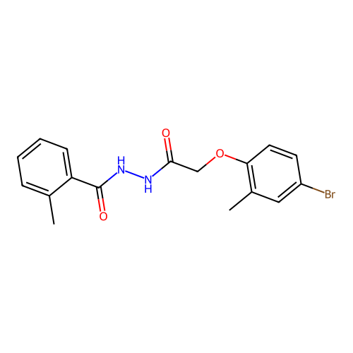 N'-[(4-bromo-2-methylphenoxy)acetyl]-2-methylbenzohydrazide structure