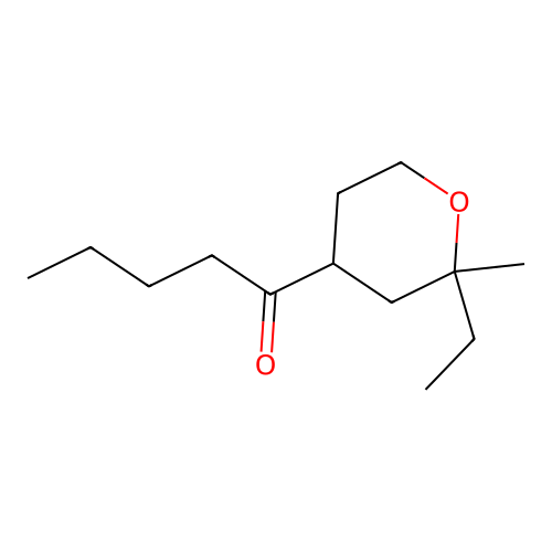 1-(2-ethyl-2-methyltetrahydro-2H-pyran-4-yl)pentan-1-one structure
