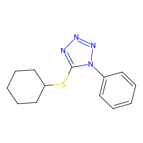 5-(cyclohexylsulfanyl)-1-phenyl-1H-tetraazole structure