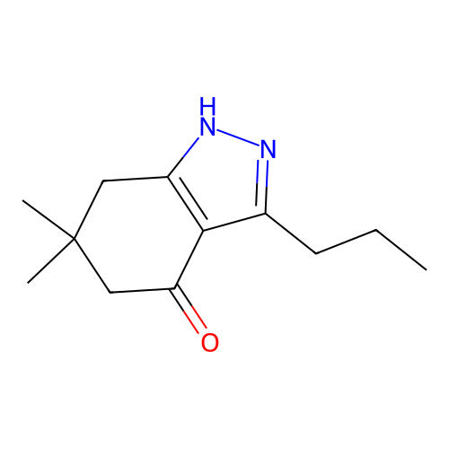 6,6-dimethyl-3-propyl-5,7-dihydro-1H-indazol-4-one structure