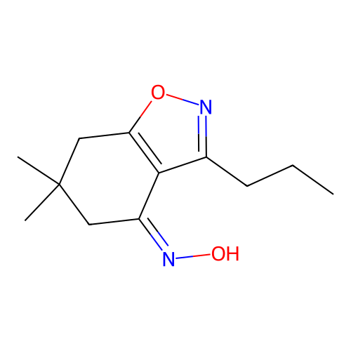 (4Z)-N-hydroxy-6,6-dimethyl-3-propyl-6,7-dihydro-1,2-benzoxazol-4(5H)-imine structure