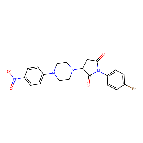 1-(4-Bromophenyl)-3-[4-(4-nitrophenyl)piperazin-1-yl]pyrrolidine-2,5-dione structure