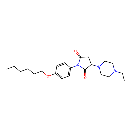 3-(4-Ethylpiperazinyl)-1-(4-hexyloxyphenyl)azolidine-2,5-dione structure