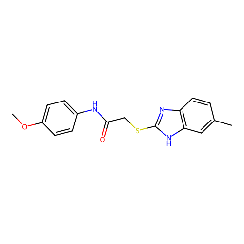 N-(4-methoxyphenyl)-2-[(6-methyl-1H-benzimidazol-2-yl)sulfanyl]acetamide structure