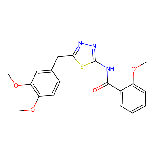 N-(5-(3,4-dimethoxybenzyl)-1,3,4-thiadiazol-2-yl)-2-methoxybenzamide structure