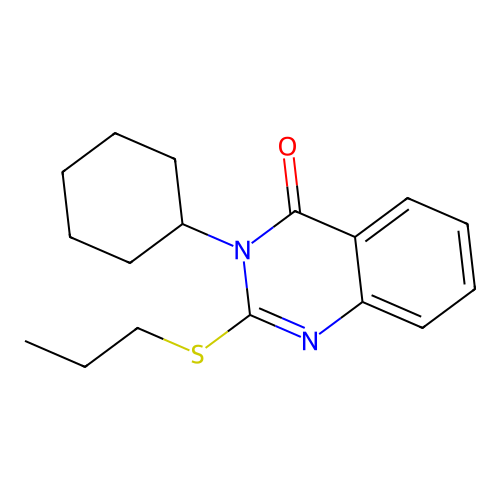 3-cyclohexyl-2-(propylsulfanyl)quinazolin-4(3H)-one structure