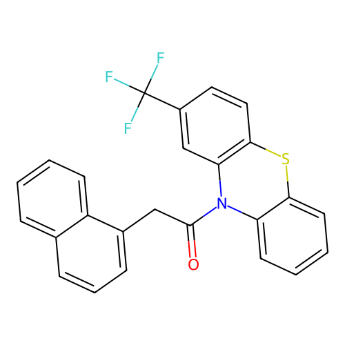 2-(naphthalen-1-yl)-1-(2-(trifluoromethyl)-10H-phenothiazin-10-yl)ethanone structure