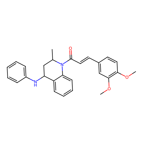 (2E)-3-(3,4-dimethoxyphenyl)-1-[2-methyl-4-(phenylamino)-3,4-dihydroquinolin-1(2H)-yl]prop-2-en-1-one structure