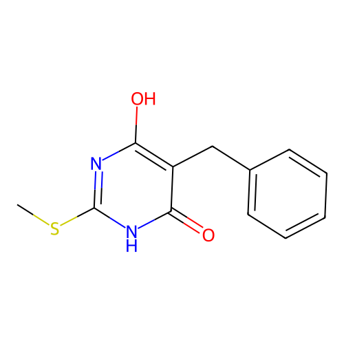 5-Benzyl-2-(methylsulfanyl)pyrimidine-4,6-diol structure