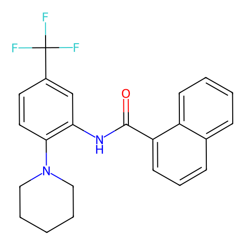 N-[2-(piperidin-1-yl)-5-(trifluoromethyl)phenyl]naphthalene-1-carboxamide structure
