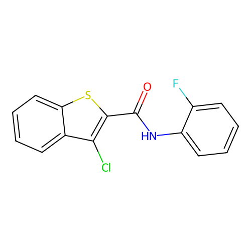 3-chloro-N-(2-fluorophenyl)-1-benzothiophene-2-carboxamide structure