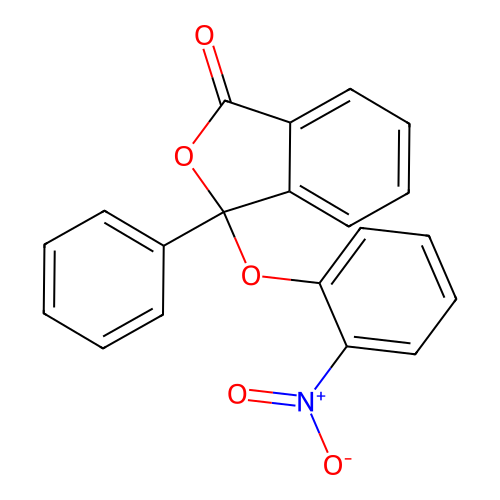 3-{2-nitrophenoxy}-3-phenyl-2-benzofuran-1(3H)-one structure