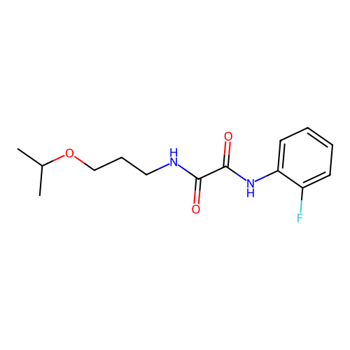 N-(2-fluorophenyl)-N'-[3-(propan-2-yloxy)propyl]ethanediamide structure