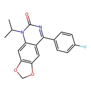 1-Isopropyl-4-(p-fluorophenyl)-6,7-methylenedioxy-2(1H)-quinazolinone structure