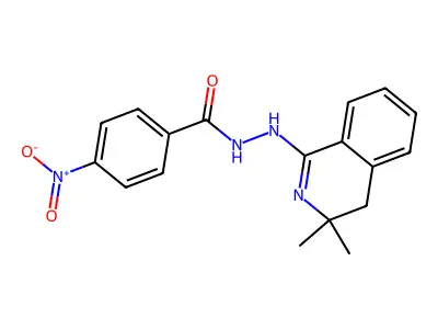 N'-(3,3-dimethyl-4H-isoquinolin-1-yl)-4-nitrobenzohydrazide structure