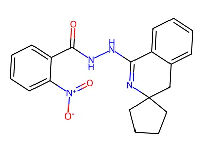 2-nitro-N'-spiro[4H-isoquinoline-3,1'-cyclopentane]-1-ylbenzohydrazide structure