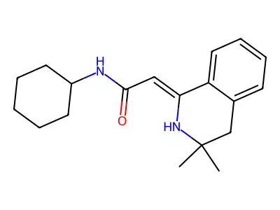 (2Z)-N-cyclohexyl-2-(3,3-dimethyl-2,4-dihydroisoquinolin-1-ylidene)acetamide structure