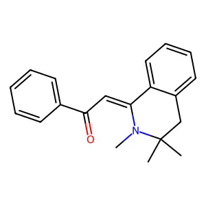 (2Z)-1-phenyl-2-(2,3,3-trimethyl-4H-isoquinolin-1-ylidene)ethanone structure