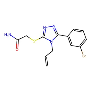 2-[[5-(3-Bromophenyl)-4-prop-2-enyl-1,2,4-triazol-3-yl]sulfanyl]acetamide structure