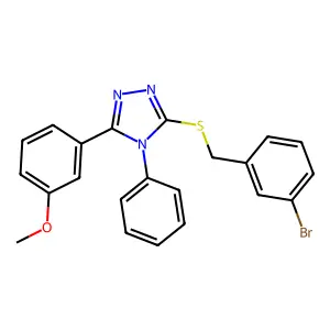 3-[(3-bromobenzyl)sulfanyl]-5-(3-methoxyphenyl)-4-phenyl-4H-1,2,4-triazole structure