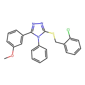 3-[(2-chlorobenzyl)sulfanyl]-5-(3-methoxyphenyl)-4-phenyl-4H-1,2,4-triazole structure
