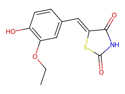 (5Z)-5-(3-Ethoxy-4-hydroxybenzylidene)-1,3-thiazolidine-2,4-dione structure