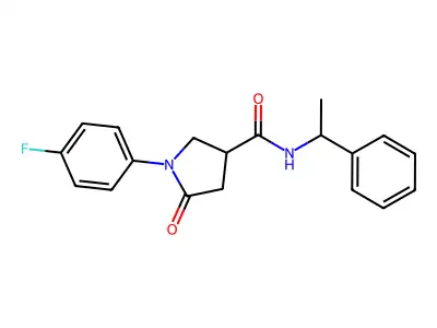1-(4-fluorophenyl)-5-oxo-N-(1-phenylethyl)pyrrolidine-3-carboxamide structure