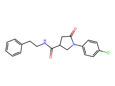 1-(4-chlorophenyl)-5-oxo-N-(2-phenylethyl)pyrrolidine-3-carboxamide structure