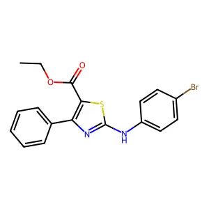 Ethyl 2-(4-bromoanilino)-4-phenyl-1,3-thiazole-5-carboxylate structure