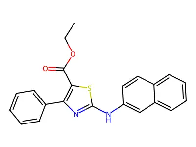 Ethyl 2-(2-naphthylamino)-4-phenyl-1,3-thiazole-5-carboxylate structure