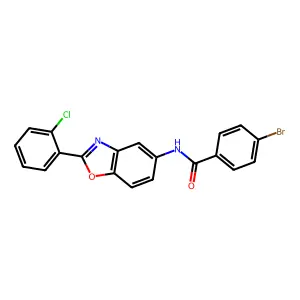 4-bromo-N-[2-(2-chlorophenyl)-1,3-benzoxazol-5-yl]benzamide structure