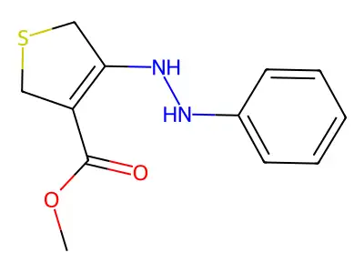 Methyl 4-(2-phenylhydrazinyl)-2,5-dihydrothiophene-3-carboxylate structure