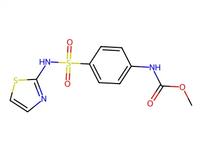 Carbamic acid, [4-[(2-thiazolylamino)sulfonyl]phenyl]-, methyl ester structure