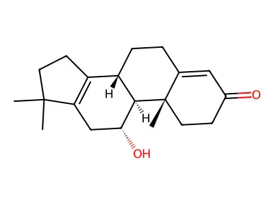 (11alpha)-11-Hydroxy-17,17-dimethyl-18-norandrosta-4,13-dien-3-one structure