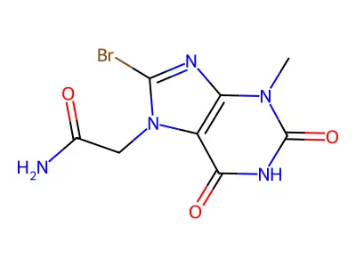 2-(8-Bromo-3-methyl-2,6-dioxopurin-7-yl)acetamide structure