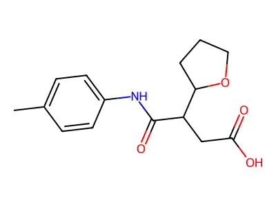 4-[(4-Methylphenyl)amino]-4-oxo-3-(tetrahydrofuran-2-yl)butanoic acid structure