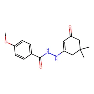 N'-(5,5-dimethyl-3-oxocyclohexen-1-yl)-4-methoxybenzohydrazide structure