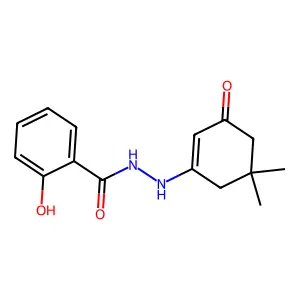 N'-(5,5-dimethyl-3-oxo-1-cyclohexen-1-yl)-2-hydroxybenzohydrazide structure