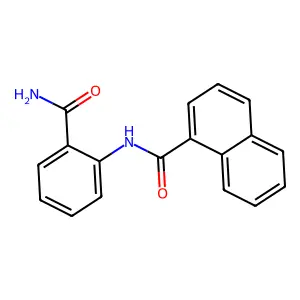 N-(2-carbamoylphenyl)naphthalene-1-carboxamide structure
