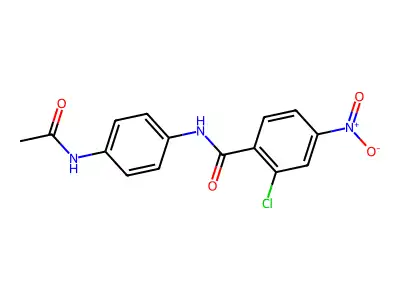 N-(4-acetamidophenyl)-2-chloro-4-nitrobenzamide structure