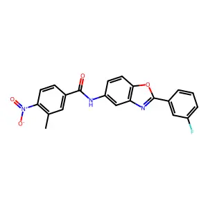 N-[2-(3-Fluoro-phenyl)-benzooxazol-5-yl]-3-methyl-4-nitro-benzamide structure