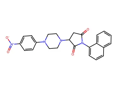 1-Naphthalen-1-yl-3-[4-(4-nitrophenyl)piperazin-1-yl]pyrrolidine-2,5-dione structure