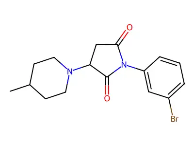 1-(3-Bromophenyl)-3-(4-methylpiperidin-1-yl)pyrrolidine-2,5-dione structure